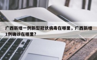 广西新增一例新型冠状病毒在哪里，广西新增1例确诊在哪里?